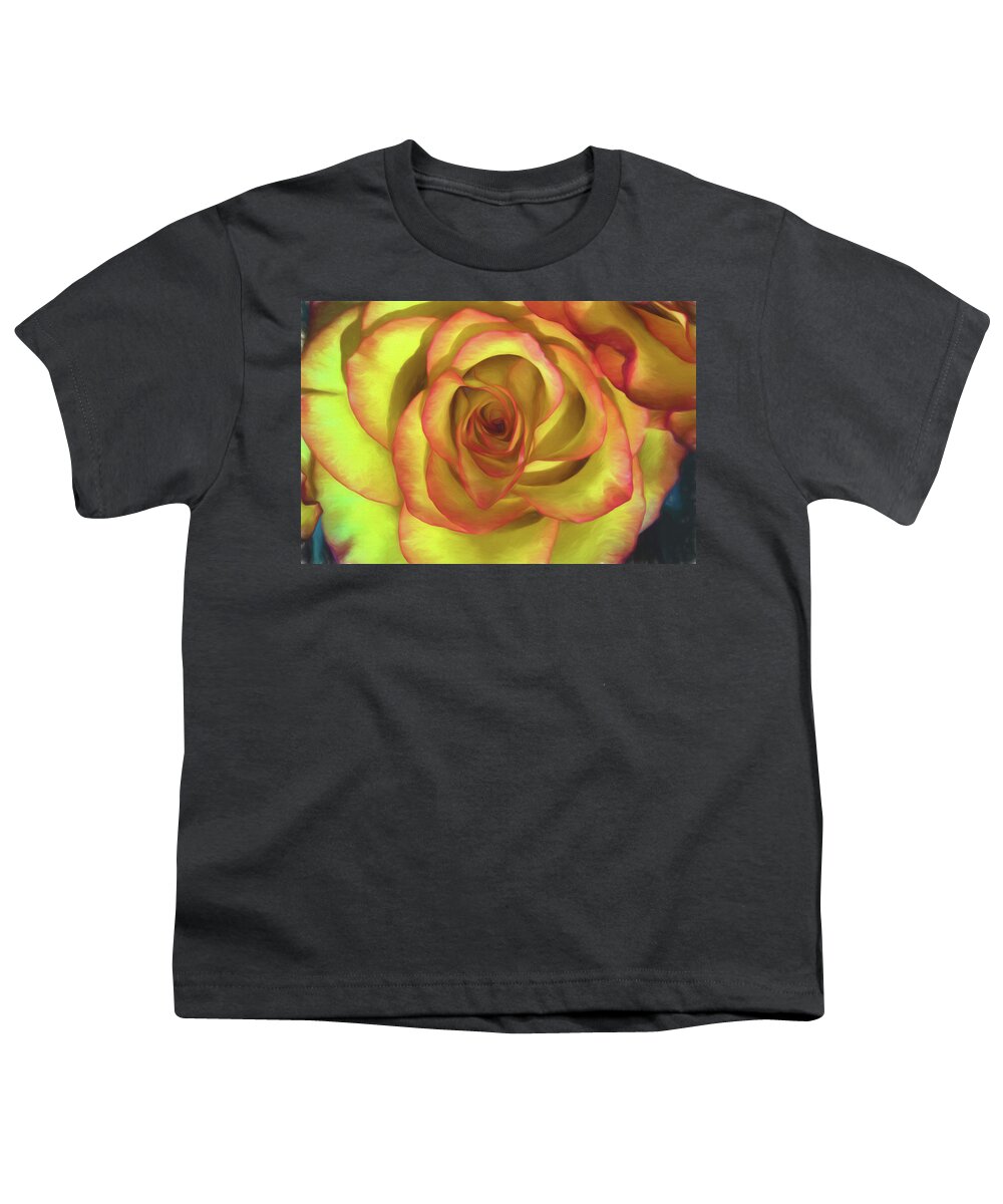 Topaz Impressions Youth T-Shirt featuring the photograph Vivid Rose by John Roach