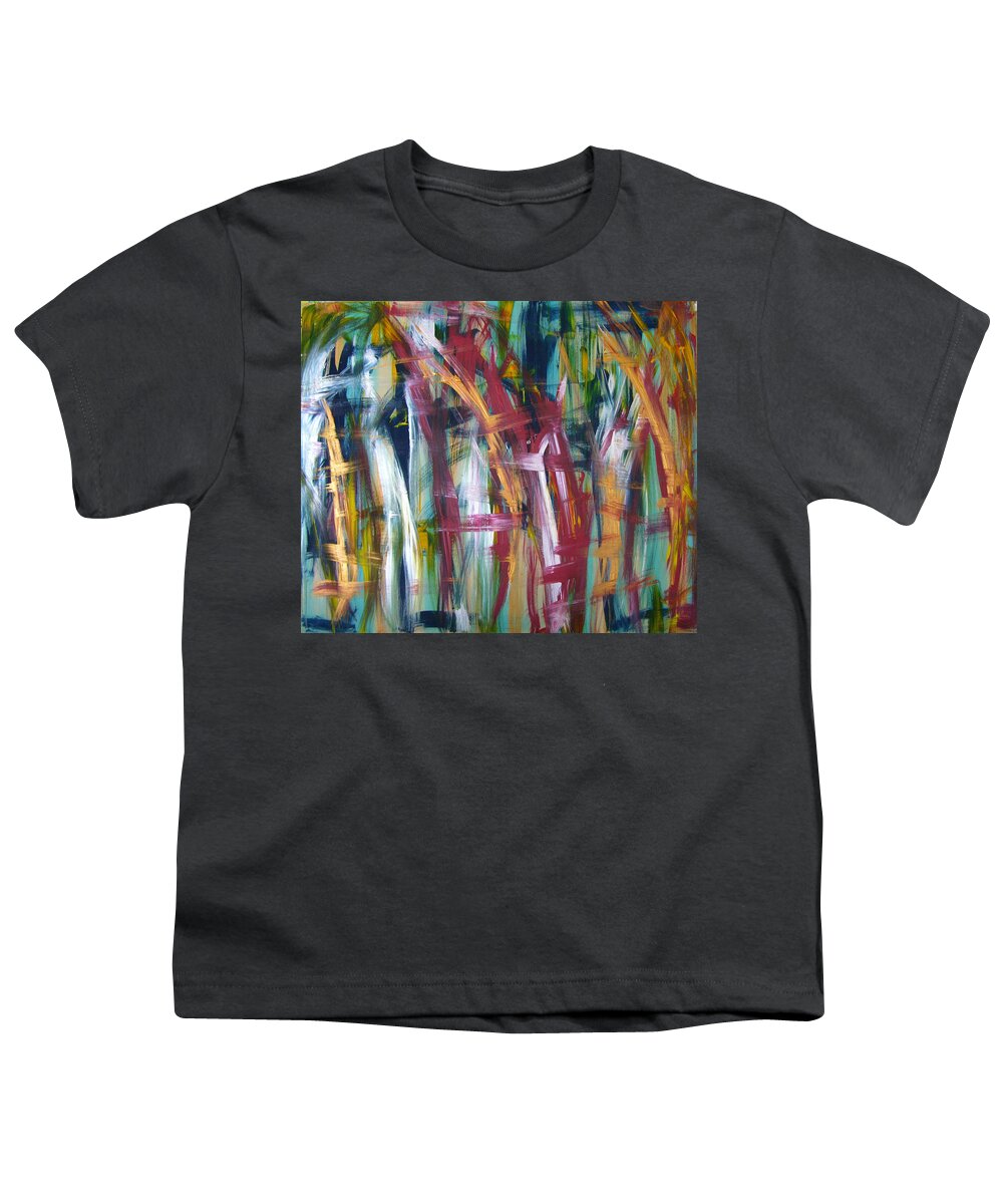 Abstract Artwork Youth T-Shirt featuring the painting W34 - luvu by KUNST MIT HERZ Art with heart