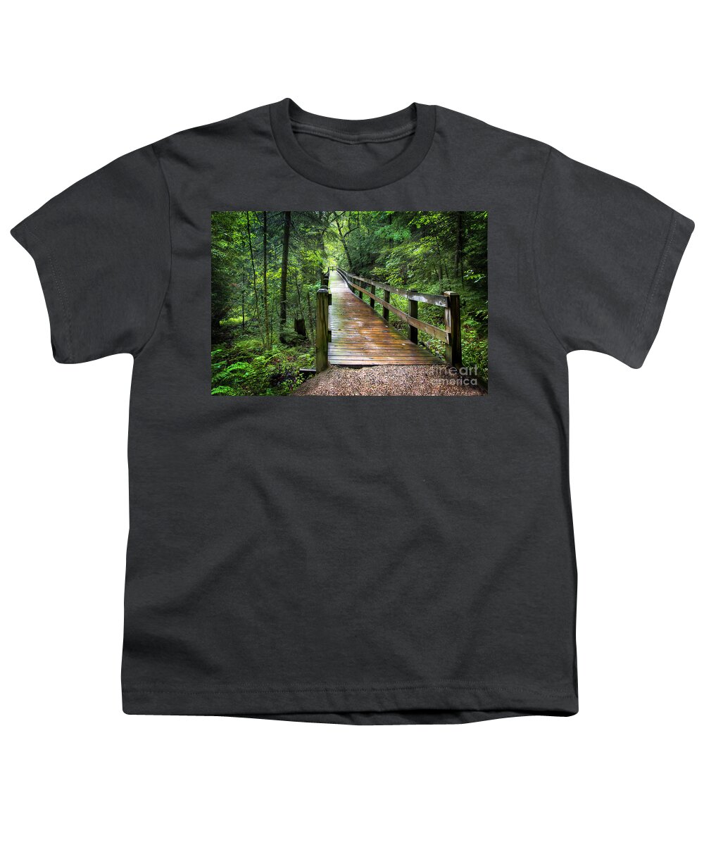Walk Ih The Rain Youth T-Shirt featuring the photograph Walk in the Rain by Karen Jorstad