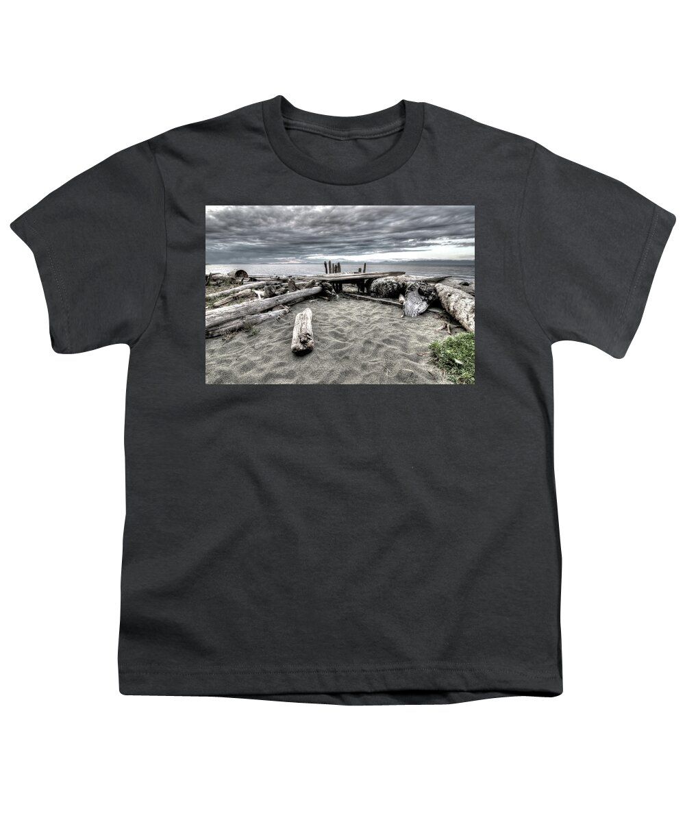 Walk Right In Youth T-Shirt featuring the photograph Sit here and Watch the Sea by Kathy Paynter