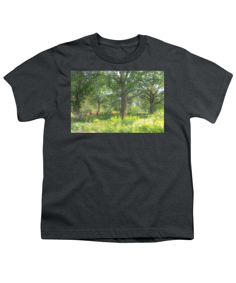 Walking Thru The Park. In The Park Youth T-Shirt featuring the photograph Walking thru the Park by Kathy Paynter