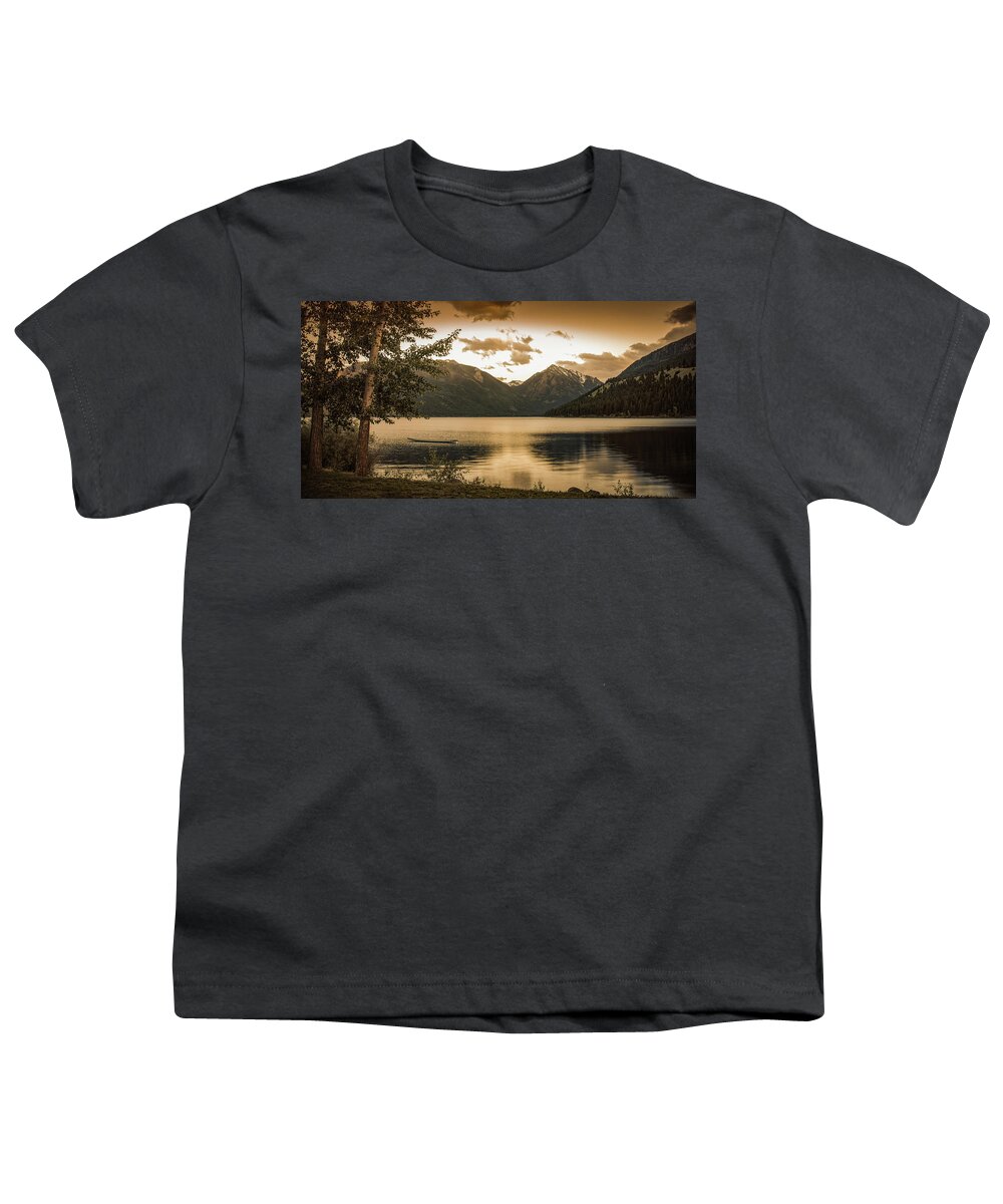 Joseph Oregon Youth T-Shirt featuring the photograph Wallowa Lake Sunset by Don Schwartz