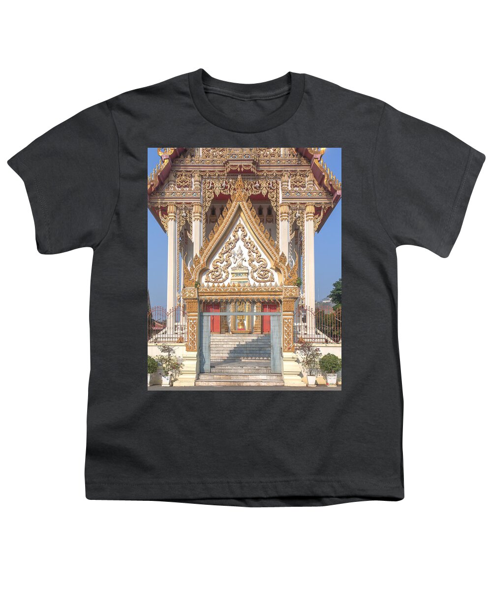 Temple Youth T-Shirt featuring the photograph Wat Woranat Bonphot Phra Ubosot Gate DTHNS0018 by Gerry Gantt