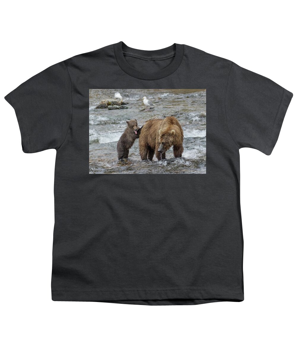 Alaska Youth T-Shirt featuring the photograph Watching for the Sockeye Salmon by Cheryl Strahl