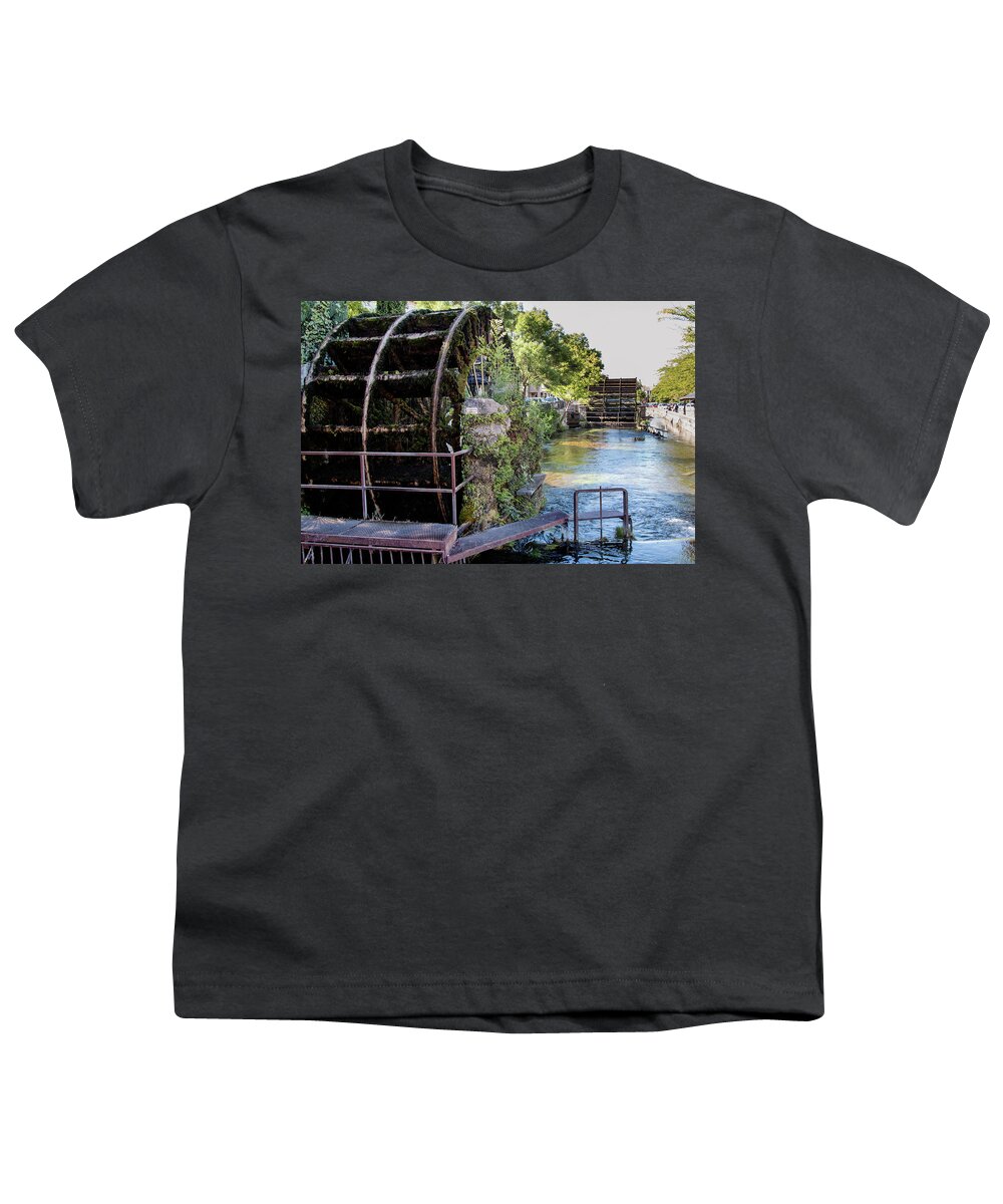 Isle-sur-la-sorgue Youth T-Shirt featuring the photograph Water wheels by Claudio Maioli