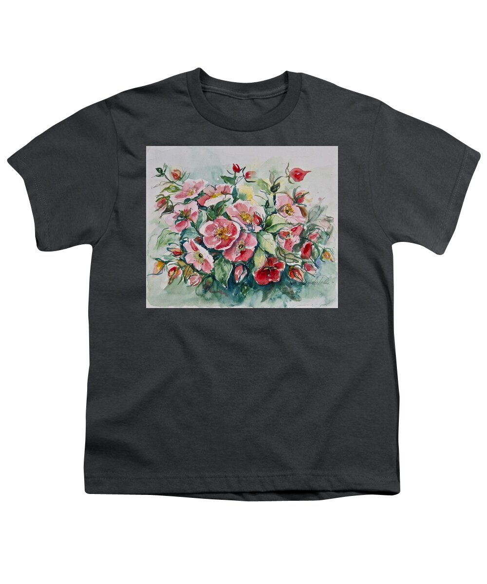 Flowers Youth T-Shirt featuring the painting Watercolor Series 208 by Ingrid Dohm