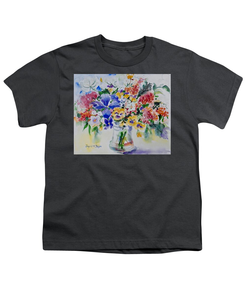 Flowers Youth T-Shirt featuring the painting Watercolor Series 209 by Ingrid Dohm