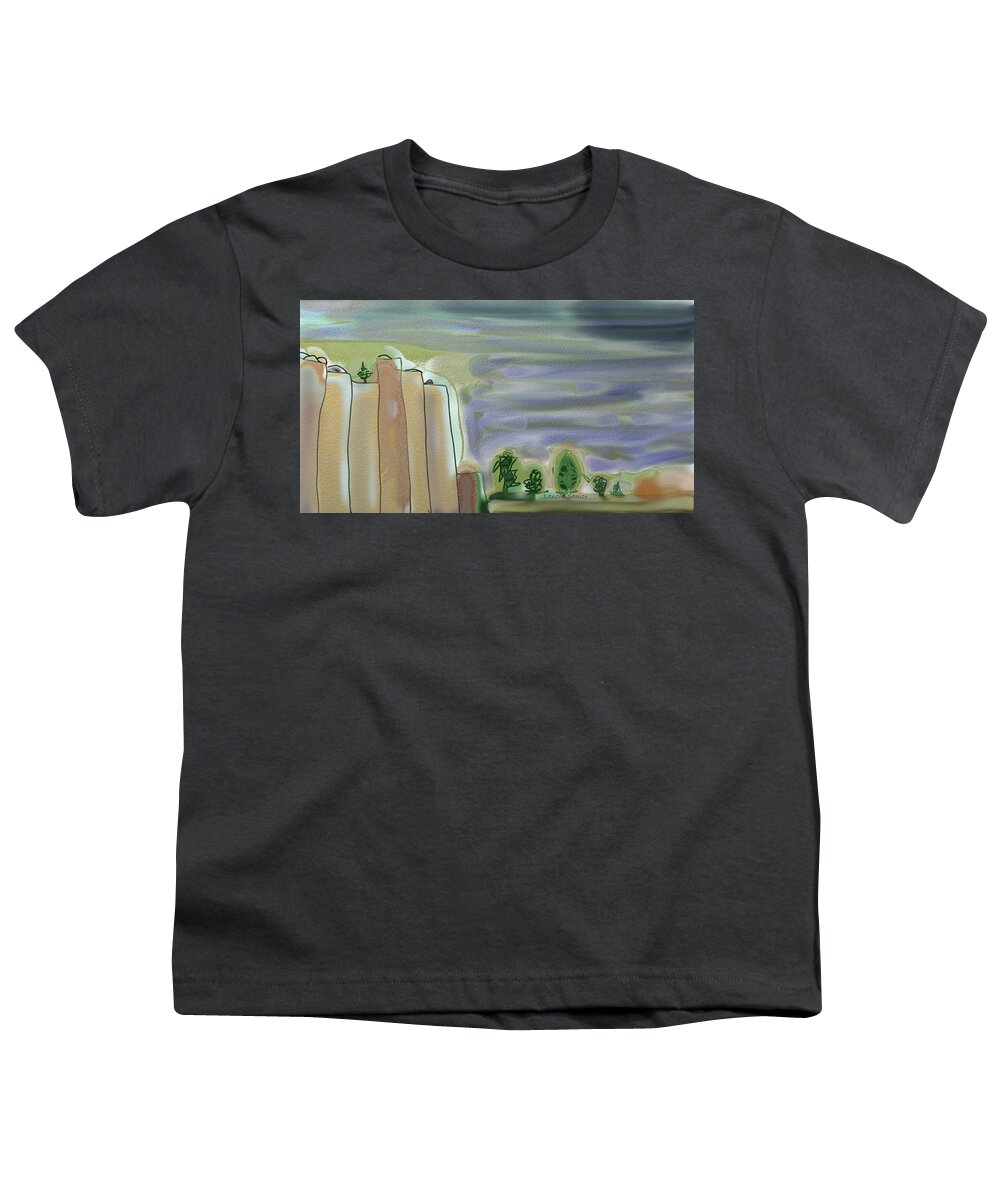 Expressive Youth T-Shirt featuring the painting Watercolor Sketch at the State Park by Lenore Senior