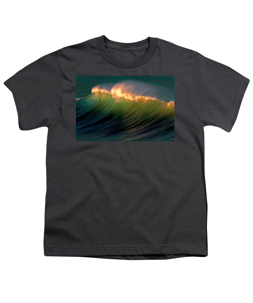 Wave Of Fire Youth T-Shirt featuring the photograph Wave Of Fire by Susan Rissi Tregoning