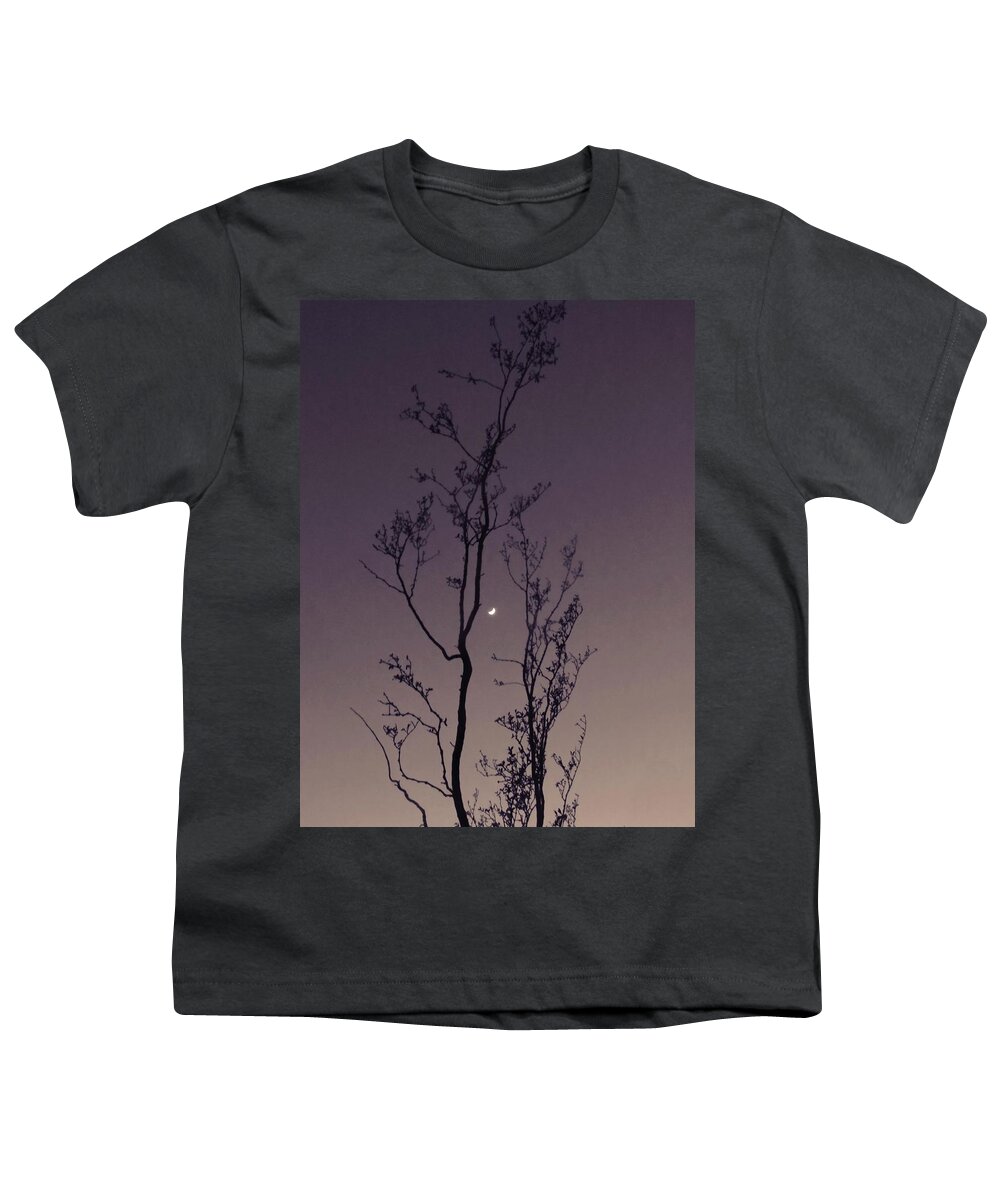 Aquarius Youth T-Shirt featuring the photograph Waxing Moon in Aquarius by Judy Kennedy