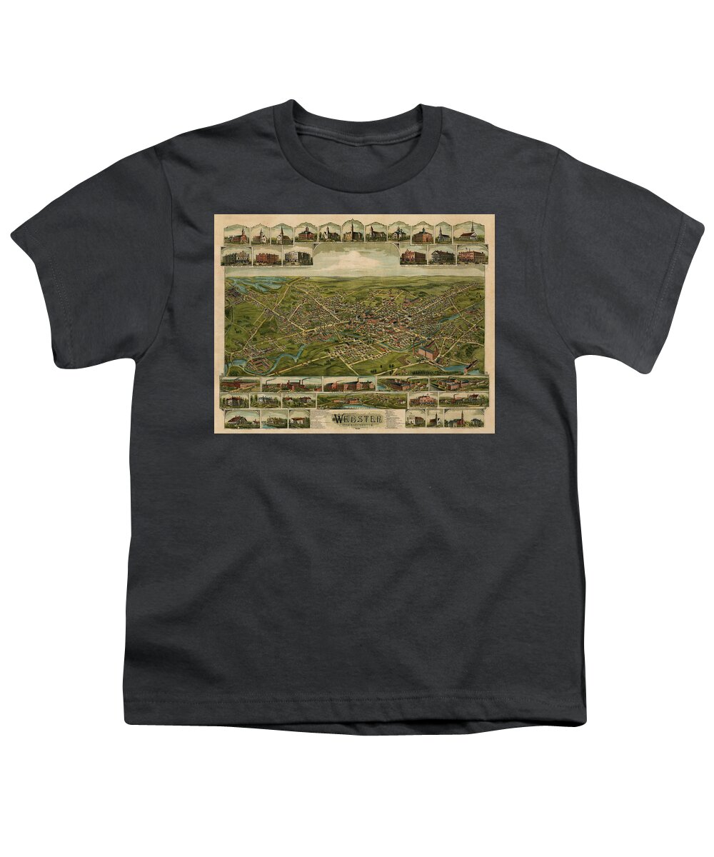 1892 Youth T-Shirt featuring the painting Webster, Massachusetts by Bailey