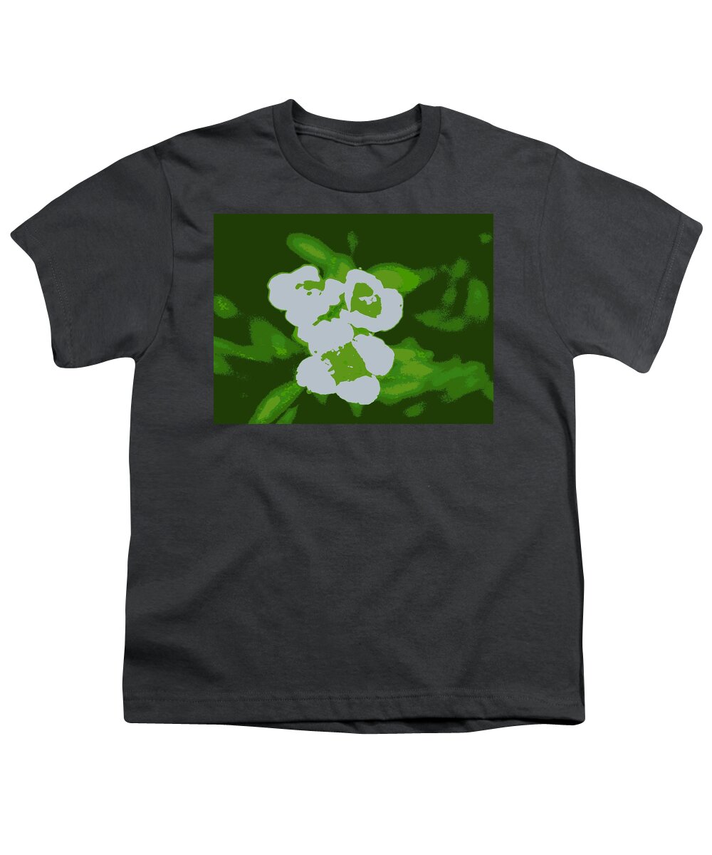 Flowers Youth T-Shirt featuring the digital art White flowers by Kumiko Izumi