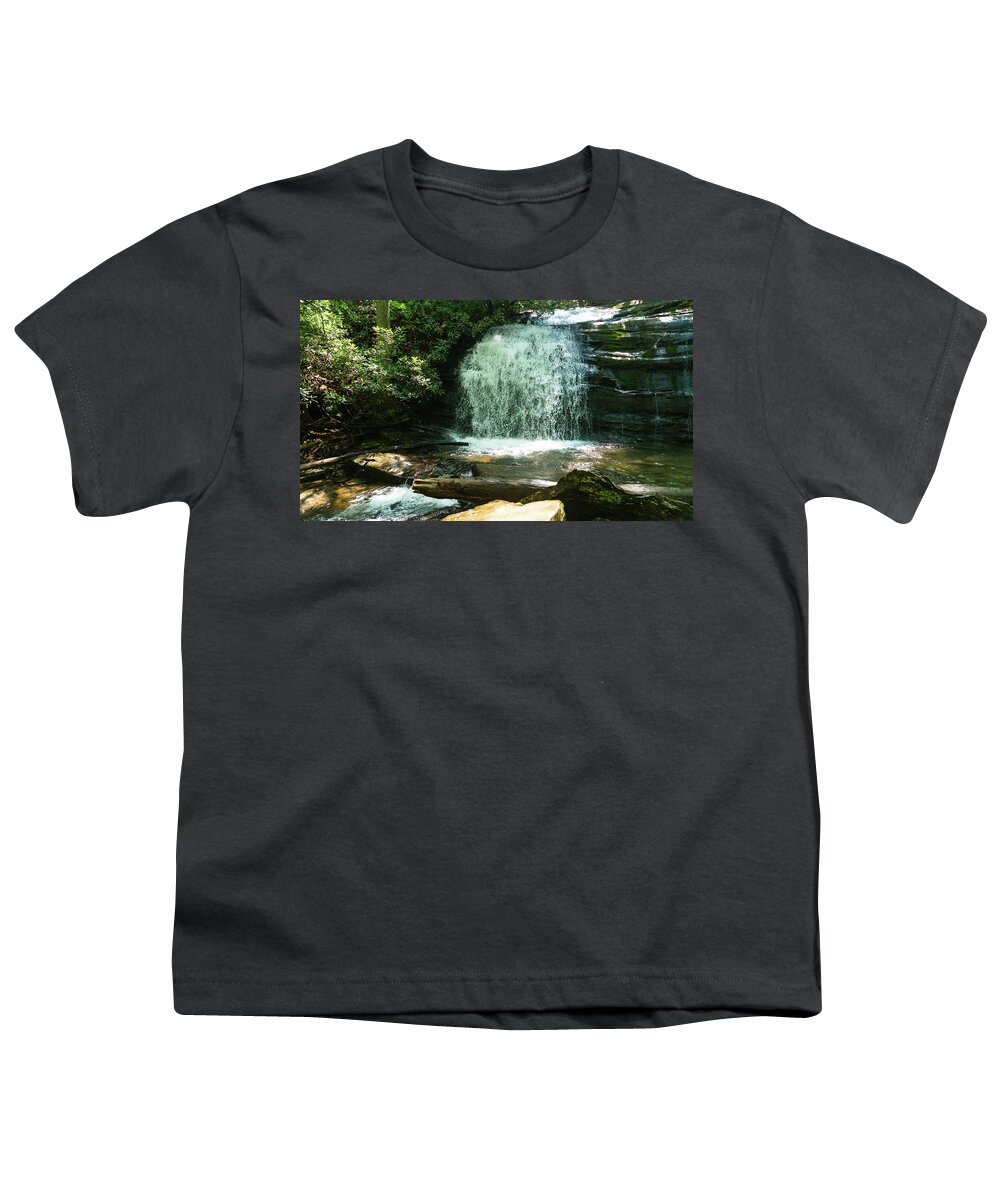 Georgia Youth T-Shirt featuring the photograph Wide Waterfall Georgia Mountains by Lawrence S Richardson Jr