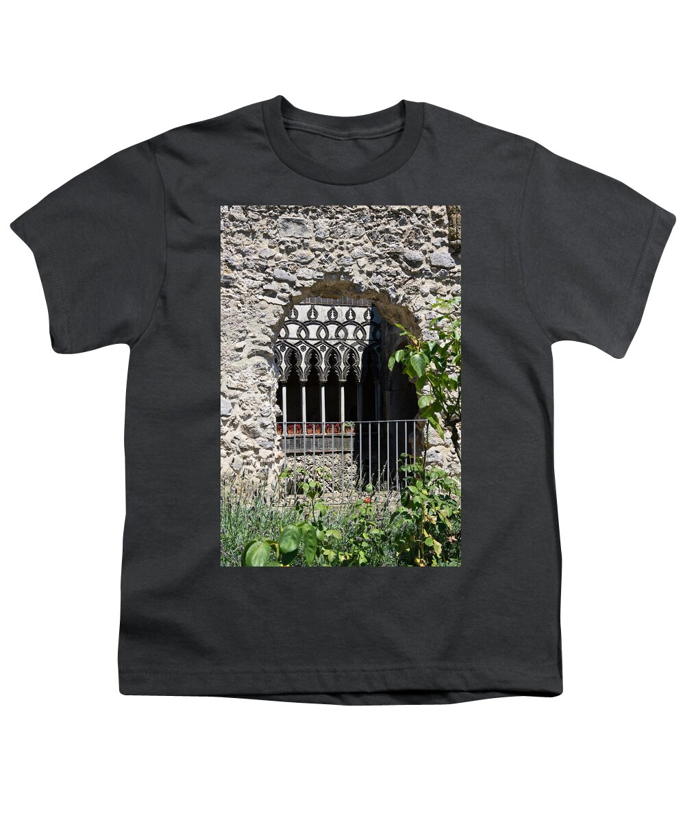 Window Opening Youth T-Shirt featuring the photograph Window Opening in Stone Wall by Sally Weigand