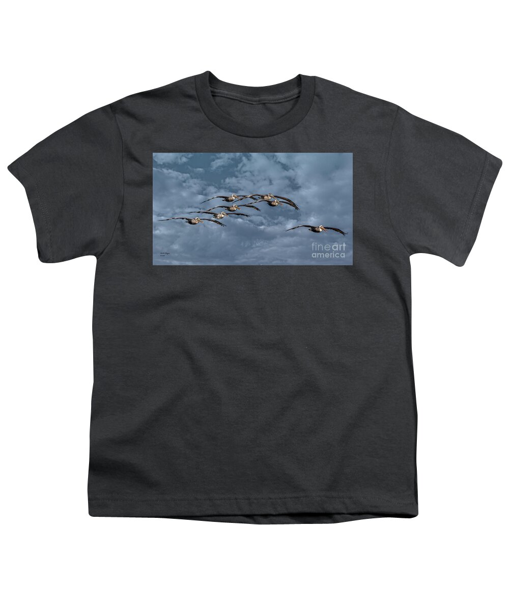 Birds Youth T-Shirt featuring the photograph Wings In Formation by DB Hayes