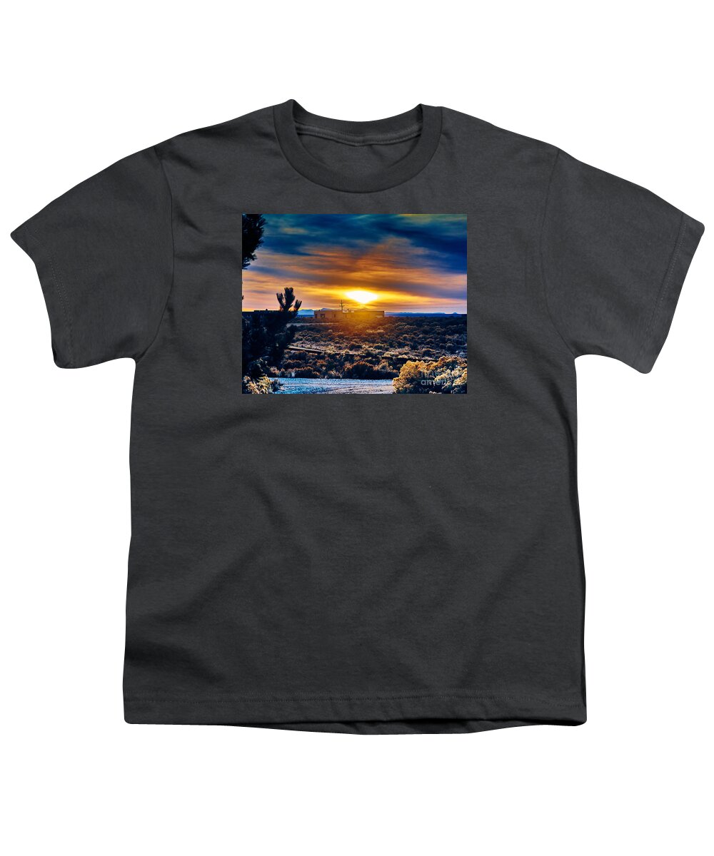Santa Youth T-Shirt featuring the photograph Winter sunset by Charles Muhle