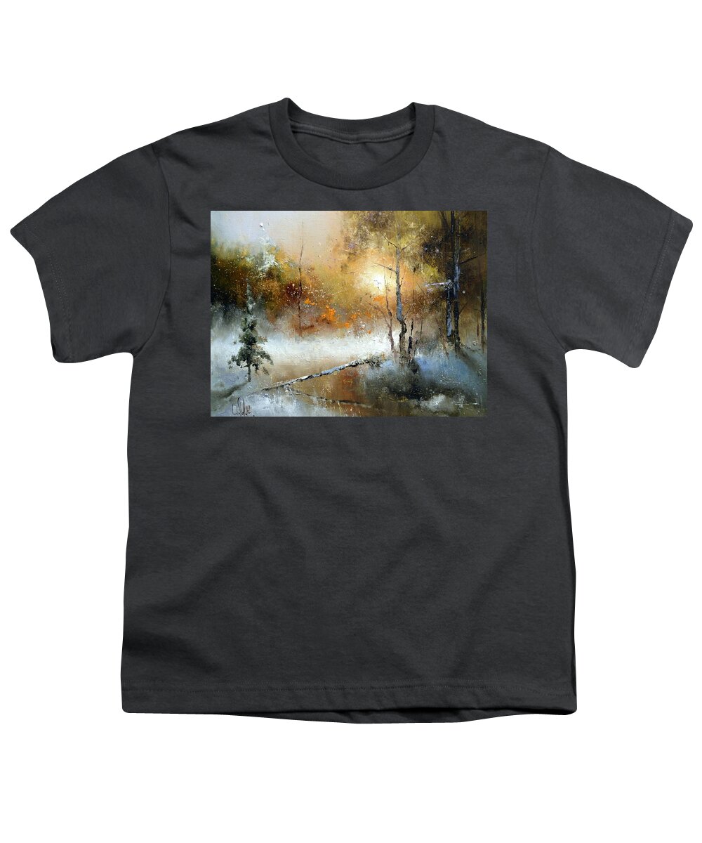 Russian Artists New Wave Youth T-Shirt featuring the painting Winter Sunset by Igor Medvedev