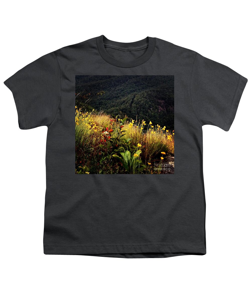 Whiteside Mountain Youth T-Shirt featuring the photograph WNC Mountains - Late Summer by Anita Adams