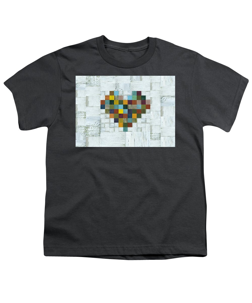 Heart Youth T-Shirt featuring the digital art Wooden Heart 2.0 by Michelle Calkins