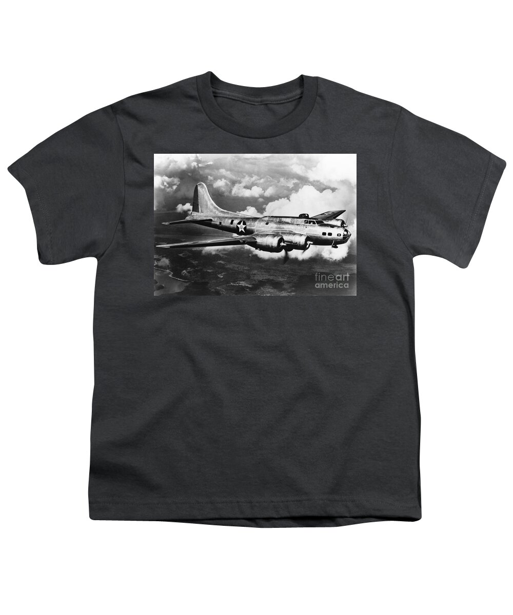 1940s Youth T-Shirt featuring the photograph Wwii Airplane, Boeing B-17 by H. Armstrong Roberts/ClassicStock