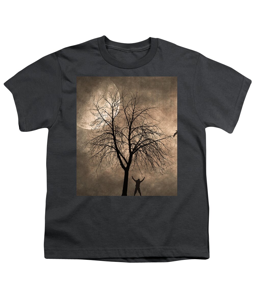 Moon Youth T-Shirt featuring the photograph Yelling at the Moon by Bill and Linda Tiepelman