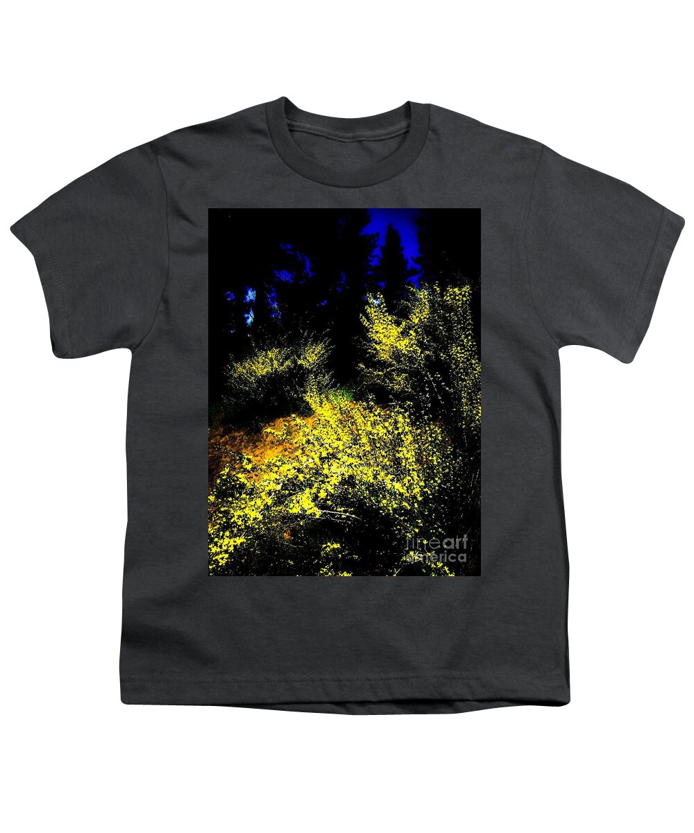 Yellow Flowers Youth T-Shirt featuring the mixed media Yellow Summer by Jennifer Lake