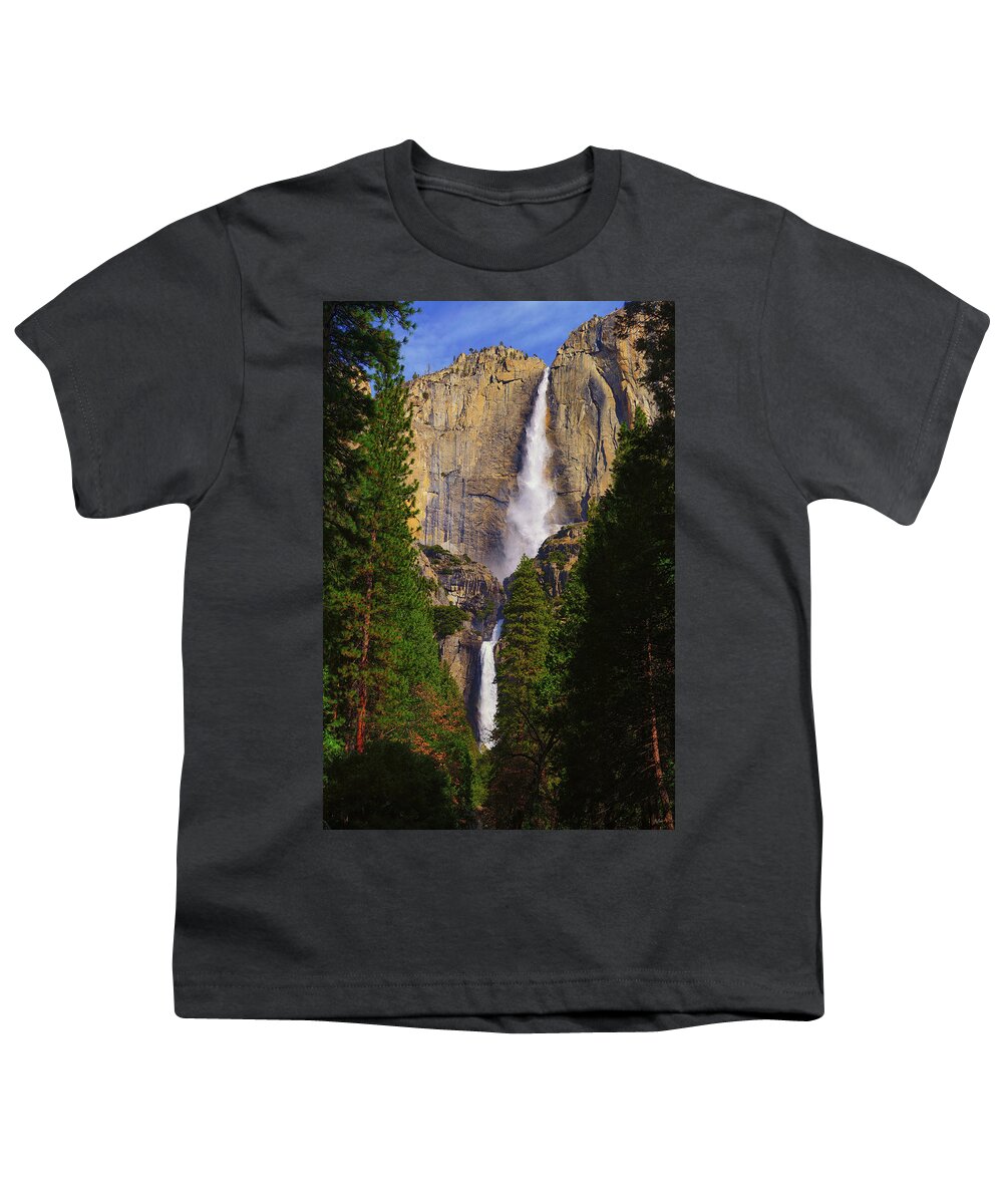 Yosemite Fall Youth T-Shirt featuring the photograph Yosemite Fall by Greg Norrell