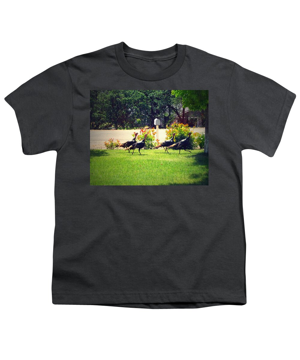 Turkeys Youth T-Shirt featuring the photograph You Have Male by Joyce Dickens