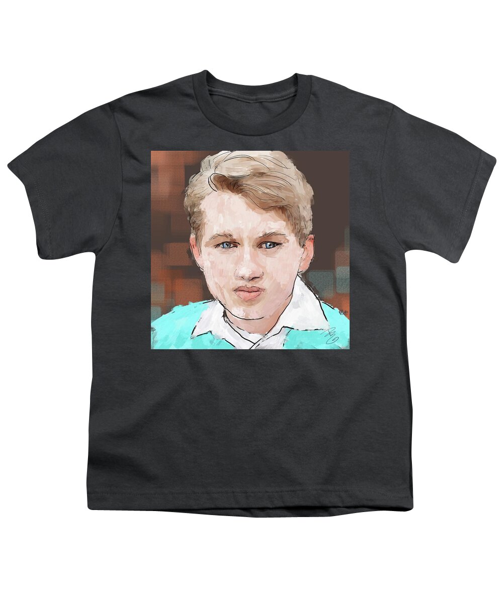 Young Youth T-Shirt featuring the digital art Young man by Debra Baldwin