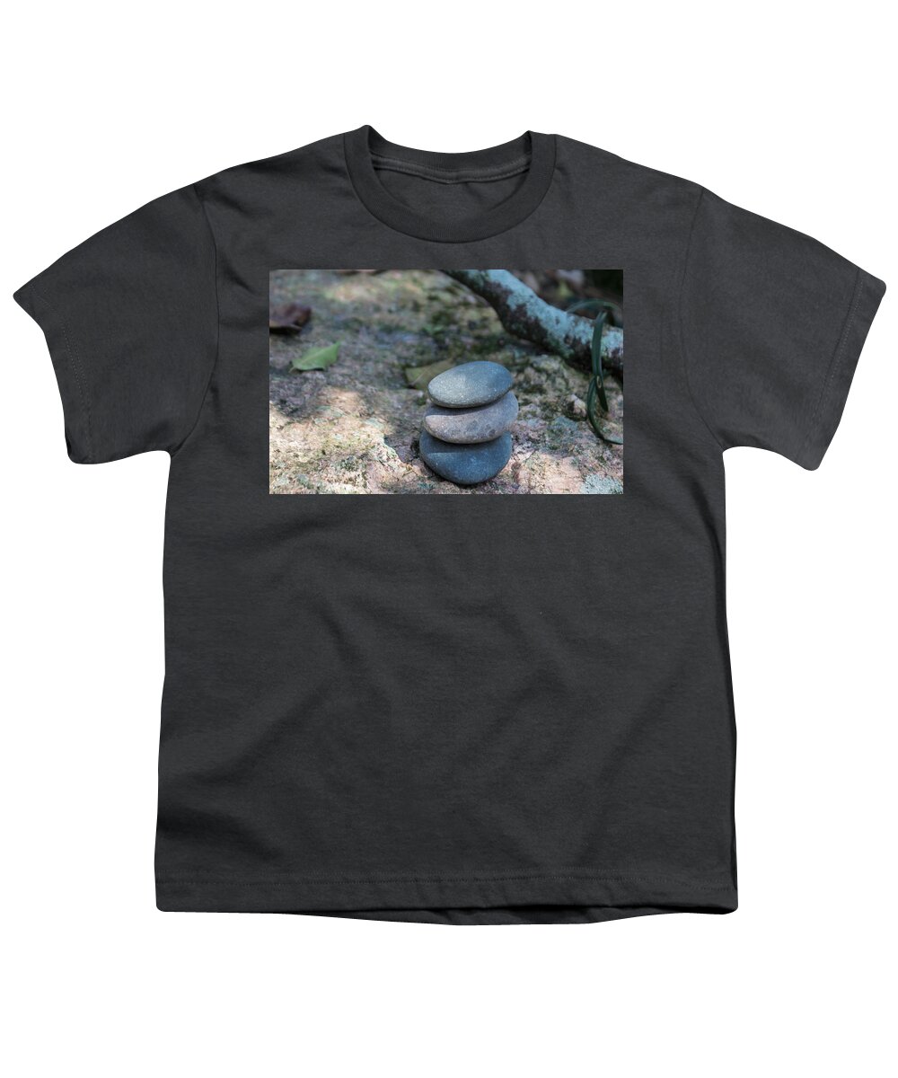Stone Youth T-Shirt featuring the photograph Zen Stones by Arlene Carmel