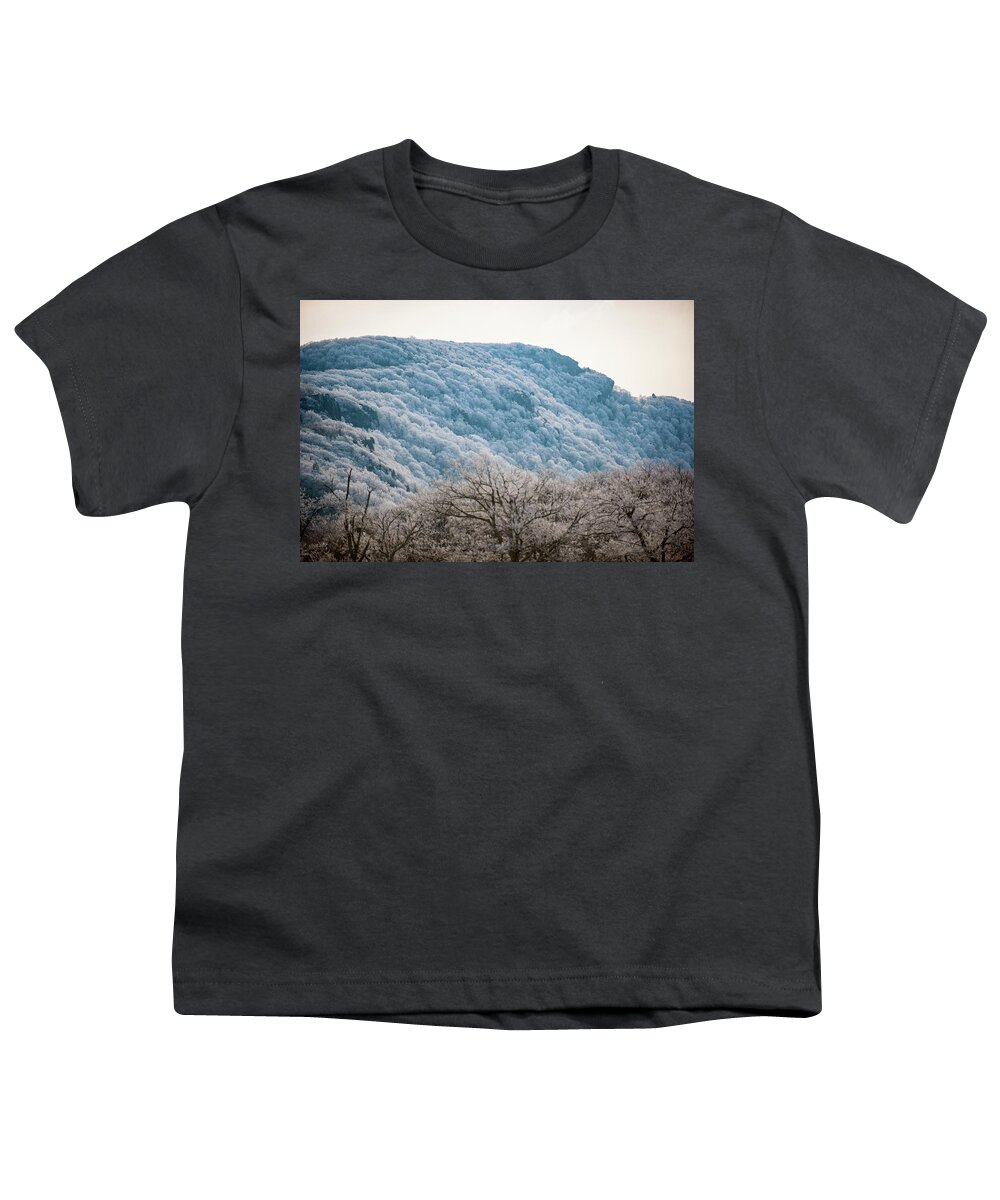 Blue Ridge Youth T-Shirt featuring the photograph Frost on the Mountain #1 by Mark Duehmig