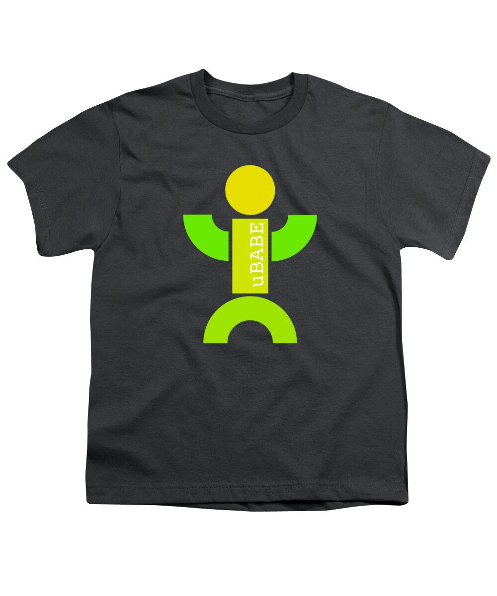 Sun Fun Youth T-Shirt featuring the digital art Green Style #1 by Ubabe Style