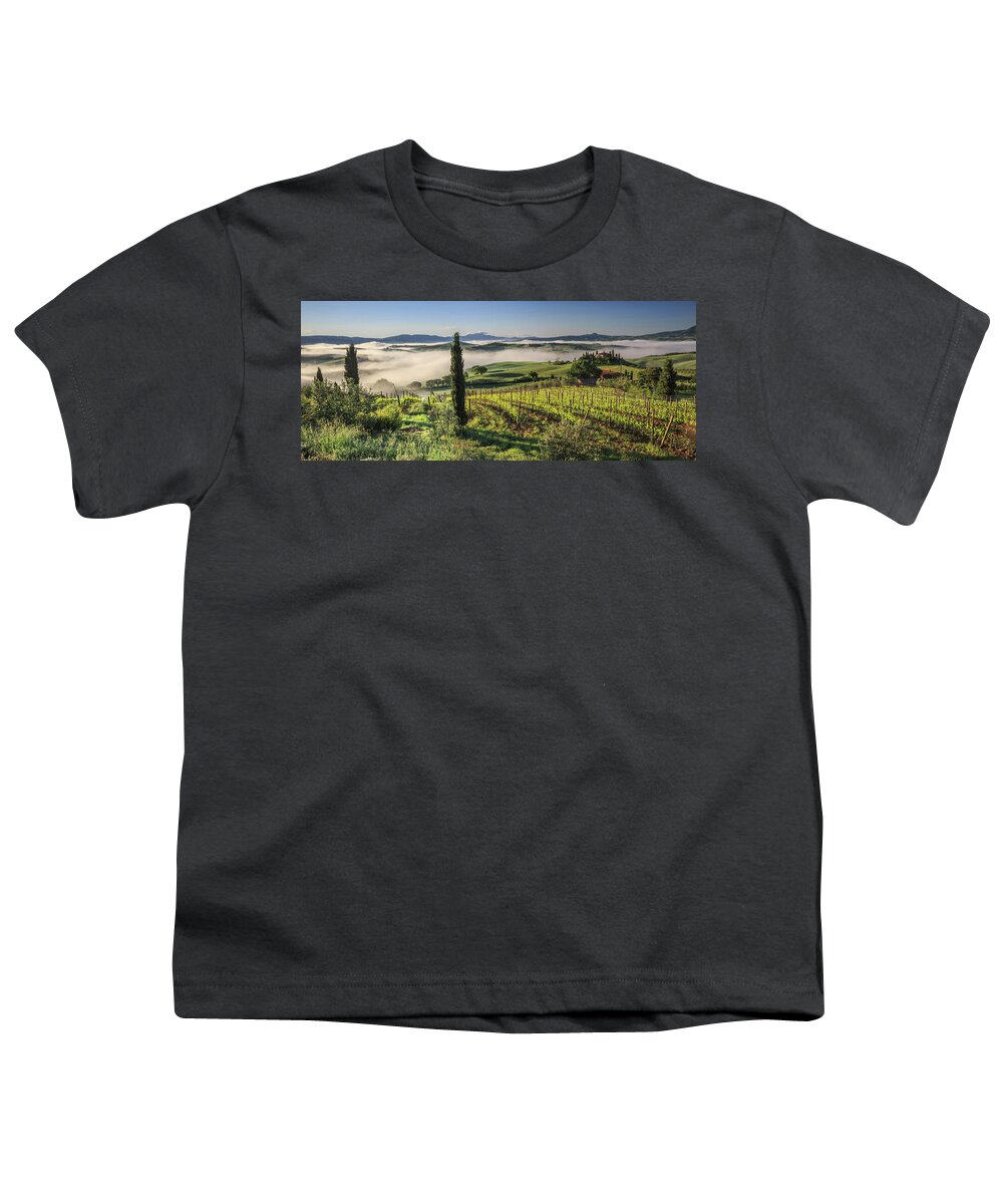Estock Youth T-Shirt featuring the digital art Italy, Tuscany, Orcia Valley #1 by Maurizio Rellini