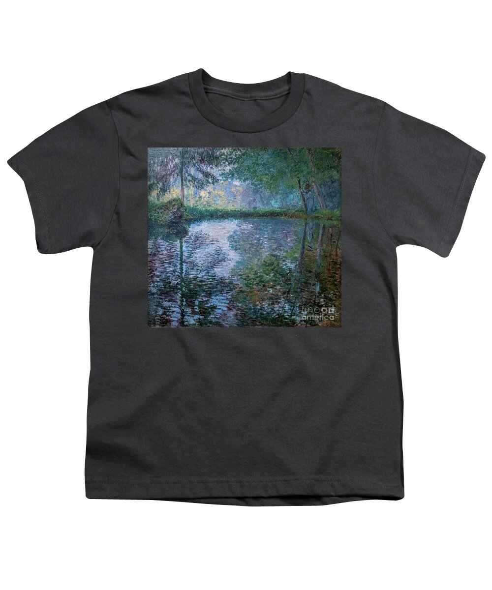 19th Century Youth T-Shirt featuring the painting Pond At Montgeron, 1876 by Claude Monet