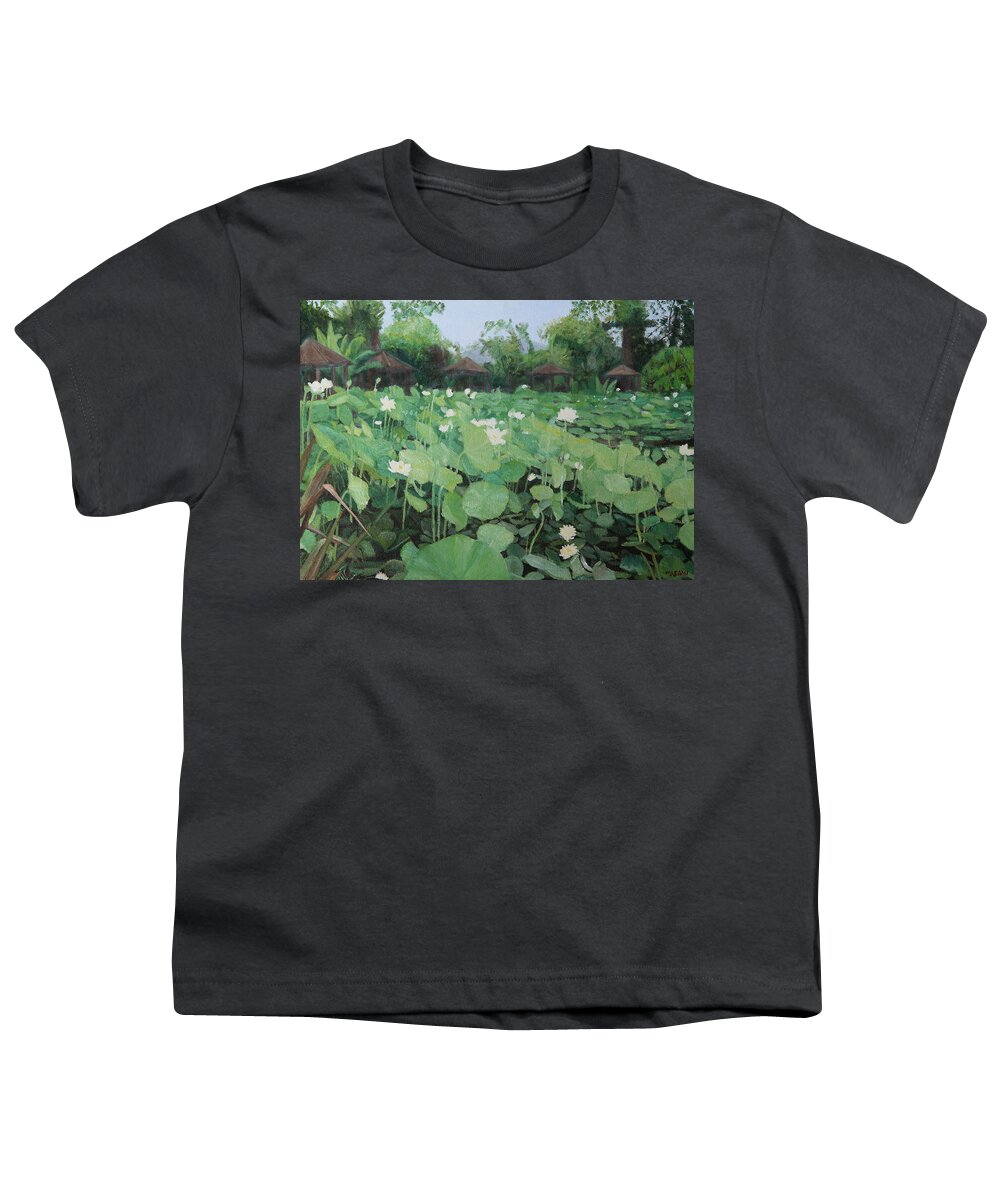 Flower Youth T-Shirt featuring the painting Waterlily #2 by Masami IIDA