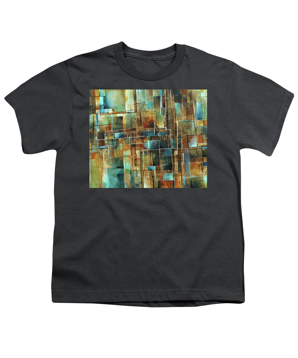 Geometric Youth T-Shirt featuring the painting Gravity #2 by Michael Lang