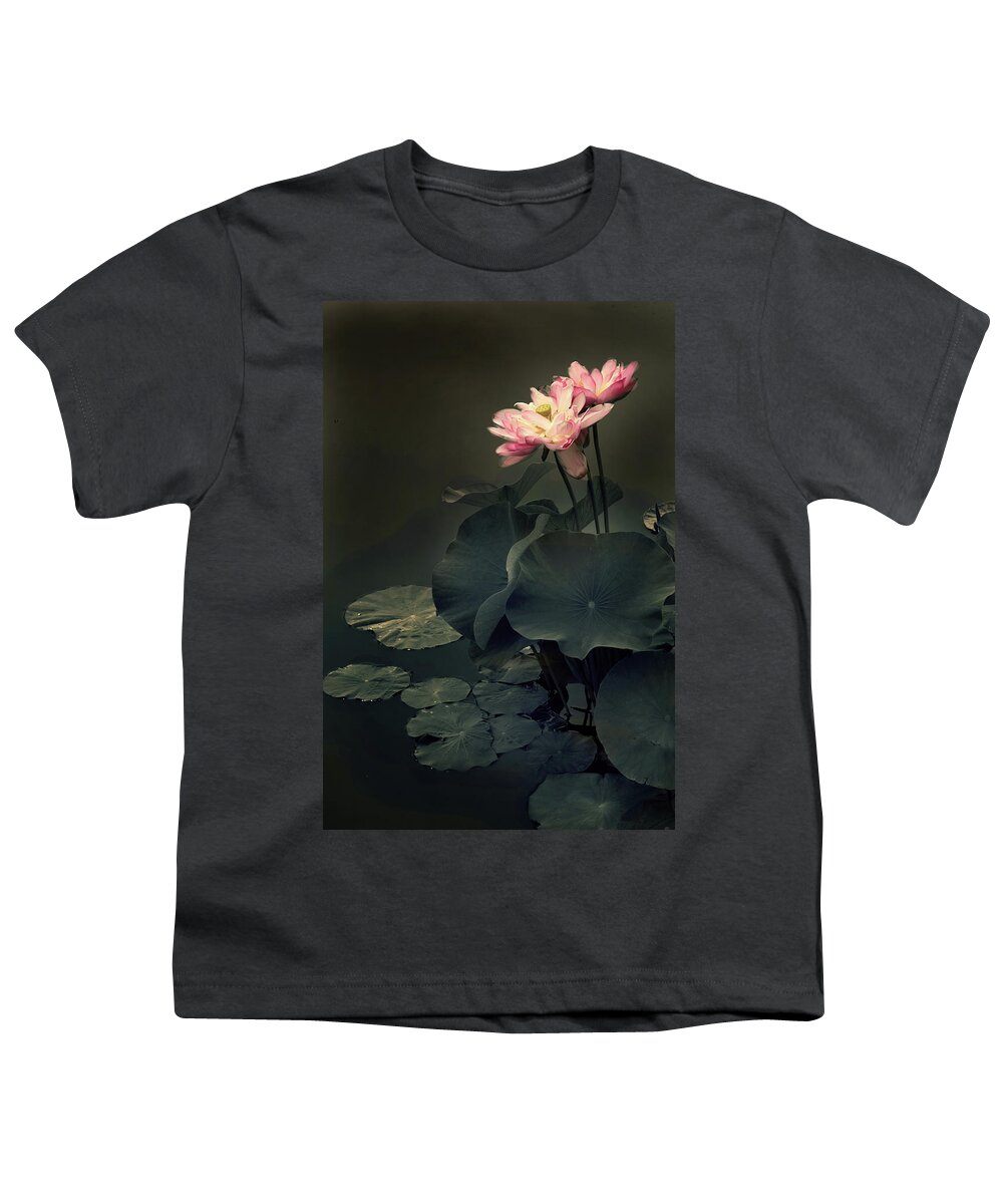 Lotus Youth T-Shirt featuring the photograph Midnight Lotus by Jessica Jenney