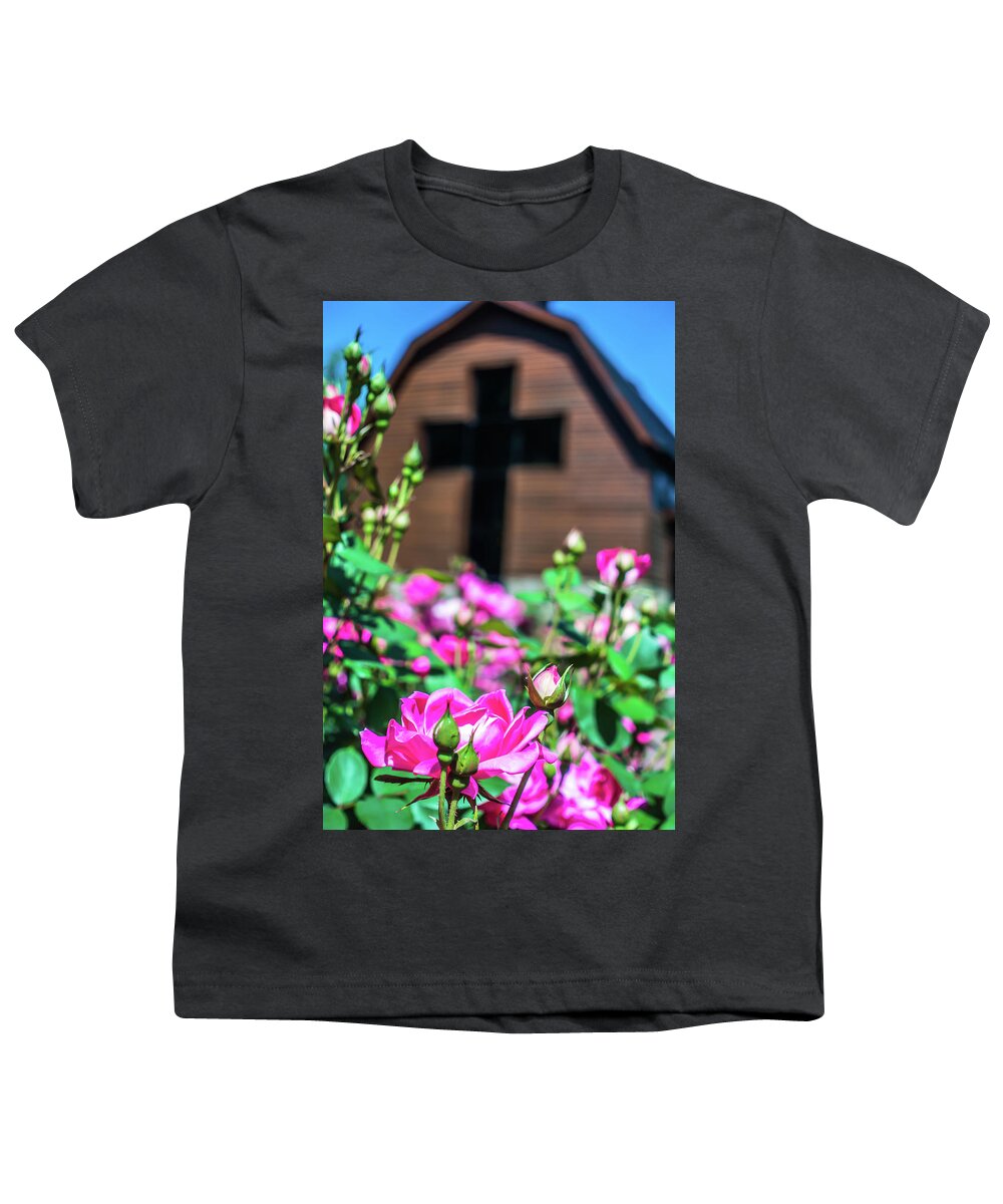 December Youth T-Shirt featuring the photograph Charlotte, NC April 2019 - at billy graham public library on sun #8 by Alex Grichenko