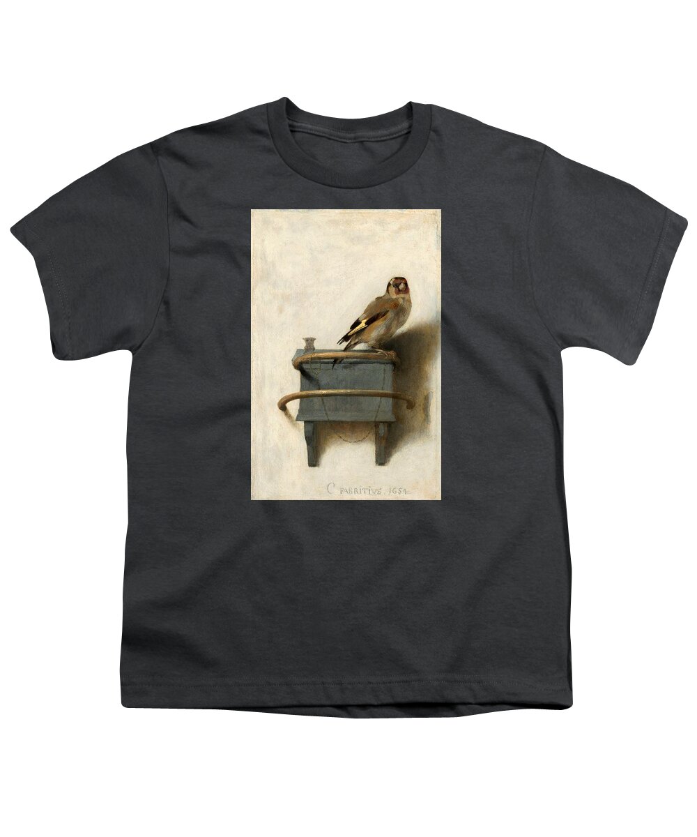 Carel Fabritius Youth T-Shirt featuring the painting The Goldfinch #2 by Carel Fabritius