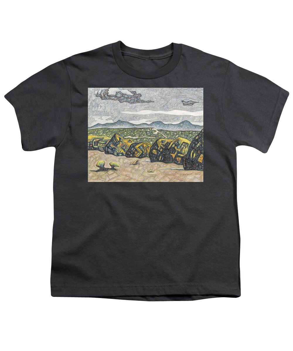 A Couple Of Clouds Youth T-Shirt featuring the pastel A couple of clouds by Dale Beckman