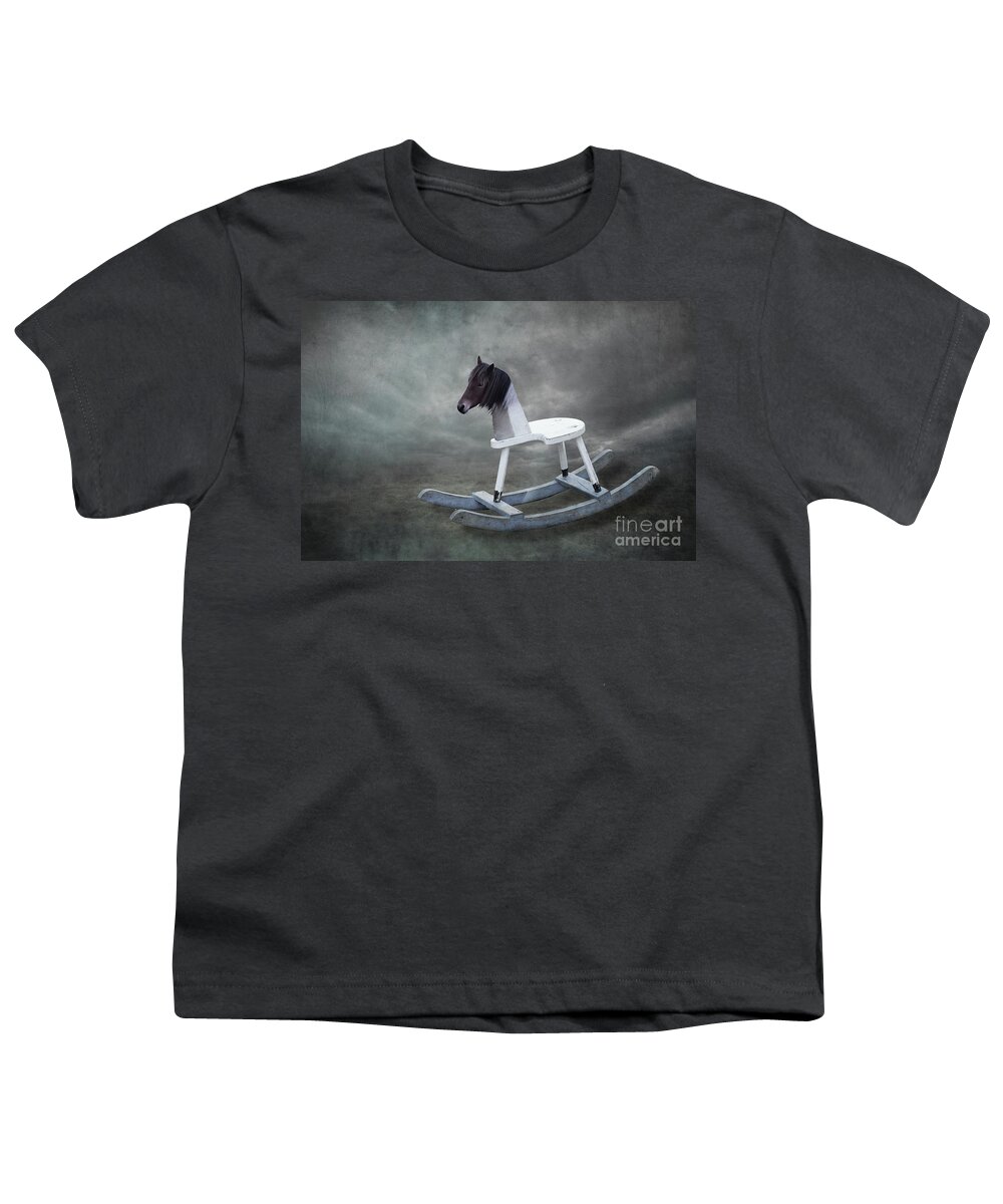 Antique; Childhood Memories; Concept; Fun; Horizontal Youth T-Shirt featuring the photograph A Horse of Course by Juli Scalzi