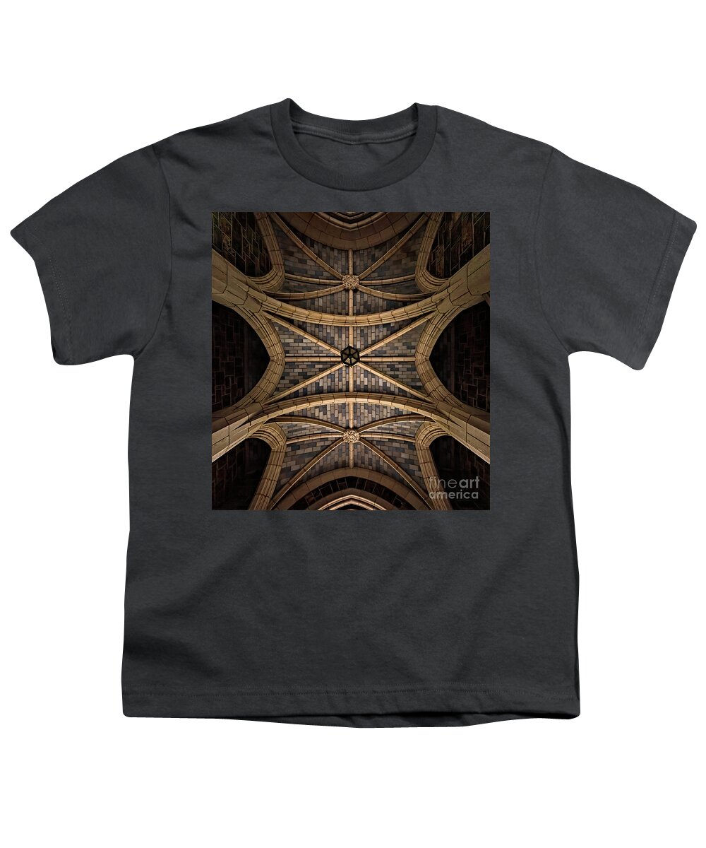 Berry College Youth T-Shirt featuring the photograph Arched Ceiling Detail by Doug Sturgess