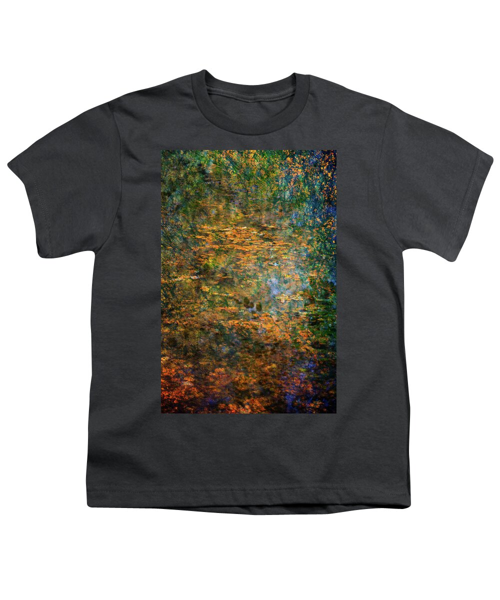 Landscape Photograph Youth T-Shirt featuring the photograph Autumn Reflections, after Monet by Anita Nicholson
