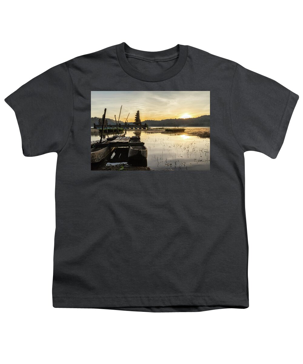 Temple Youth T-Shirt featuring the photograph Balis golden mornings by Torsten Funke