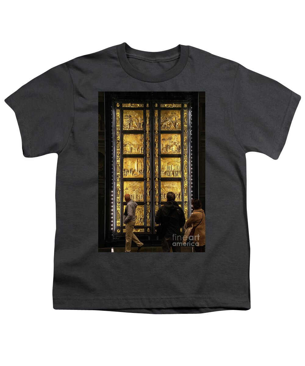 Wayne Moran Photography Youth T-Shirt featuring the photograph Baptistery Doors Florence Italy by Wayne Moran