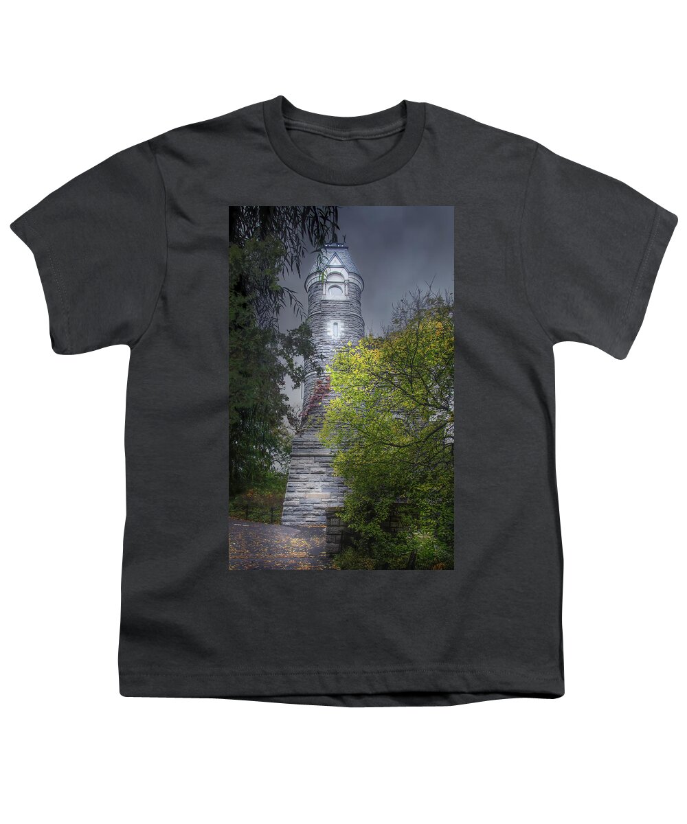 New York City Youth T-Shirt featuring the photograph Belvedere Castle by Mark Andrew Thomas