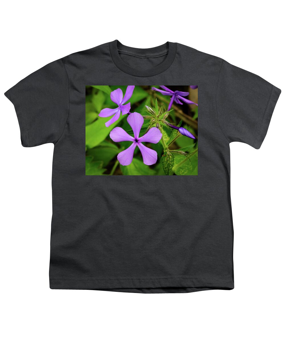 Blue Phlox Youth T-Shirt featuring the photograph Blue Phlox by Jeff Phillippi