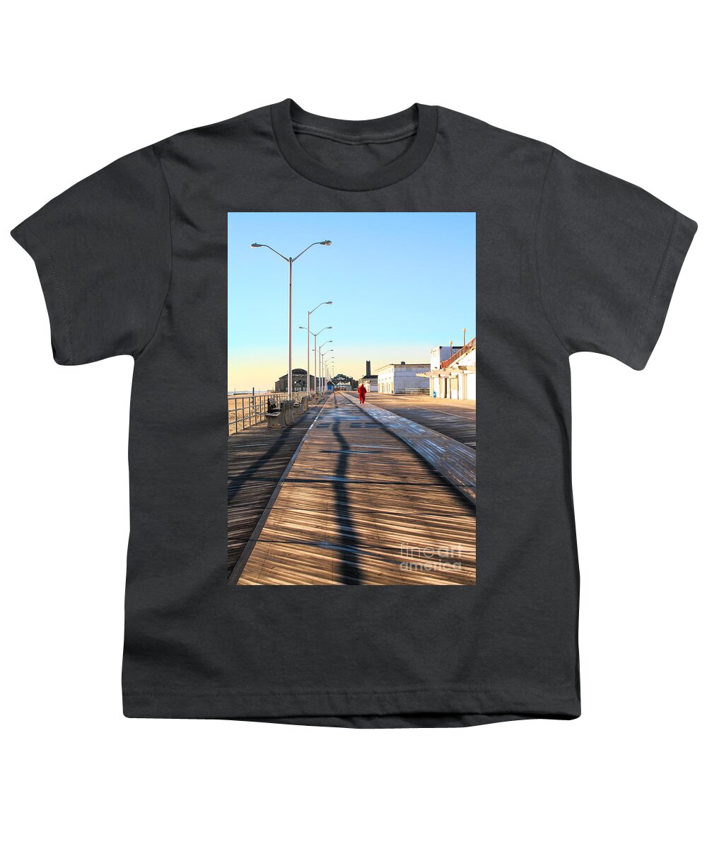 New Jersey Youth T-Shirt featuring the photograph Boardwalk Asbury Park 2005 by Chuck Kuhn