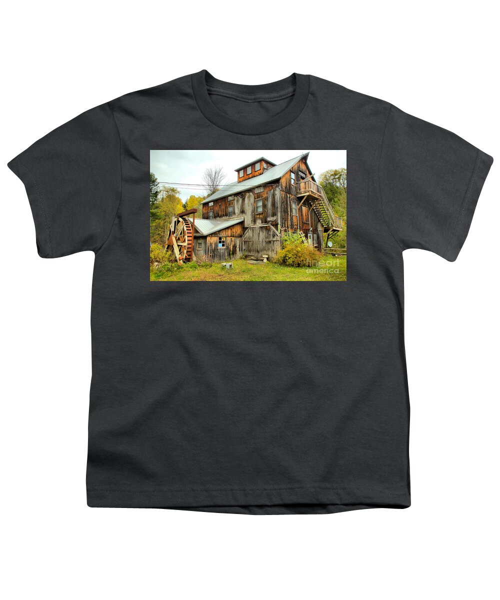 Grist Mill Youth T-Shirt featuring the photograph Brewster River Grist Mill by Adam Jewell