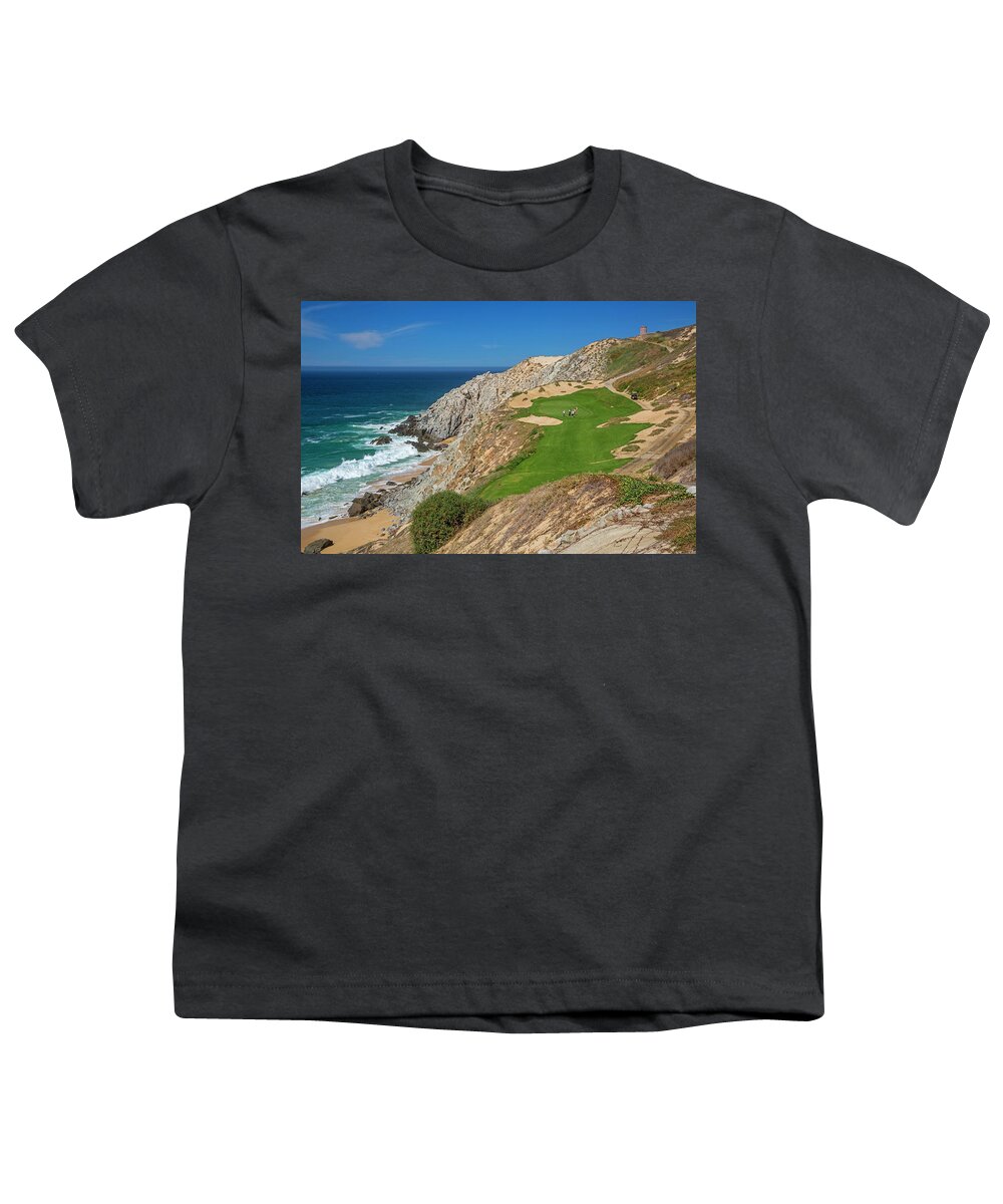 Estock Youth T-Shirt featuring the digital art Cabo San Lucas, Quivira Golf Club by Hans Peter Huber